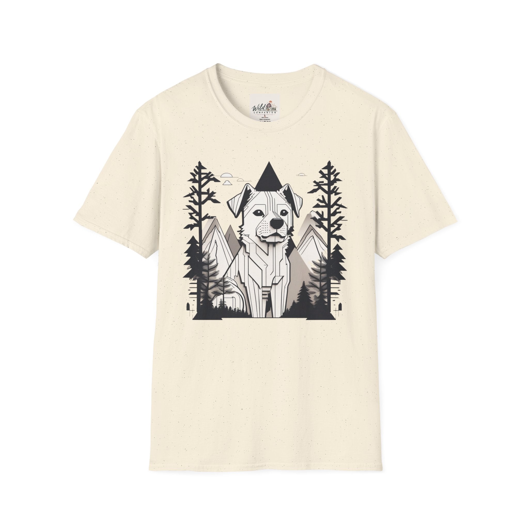 Line Art Dog Mountains 4 T-Shirt
