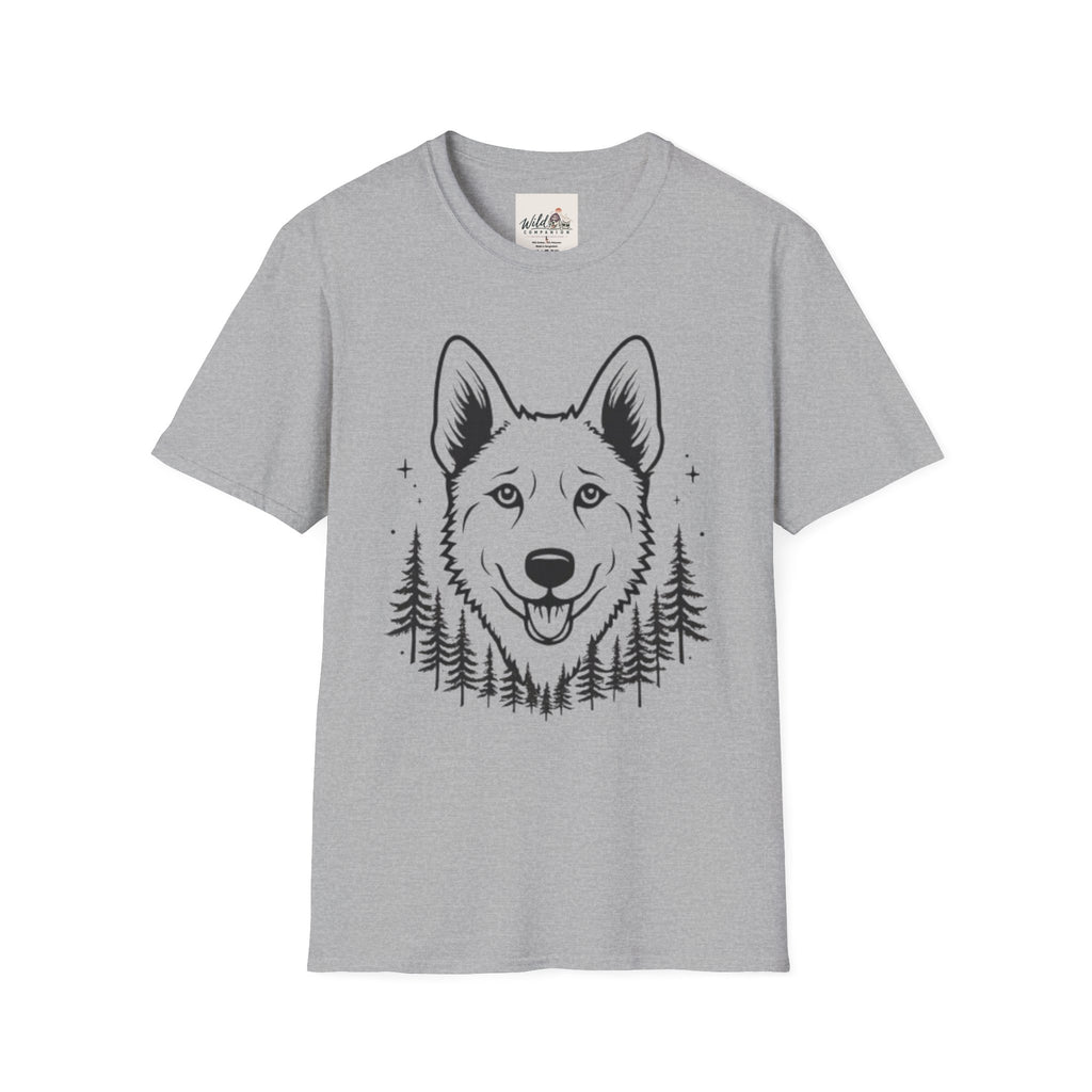 Line Art Dog Mountains 3 T-Shirt