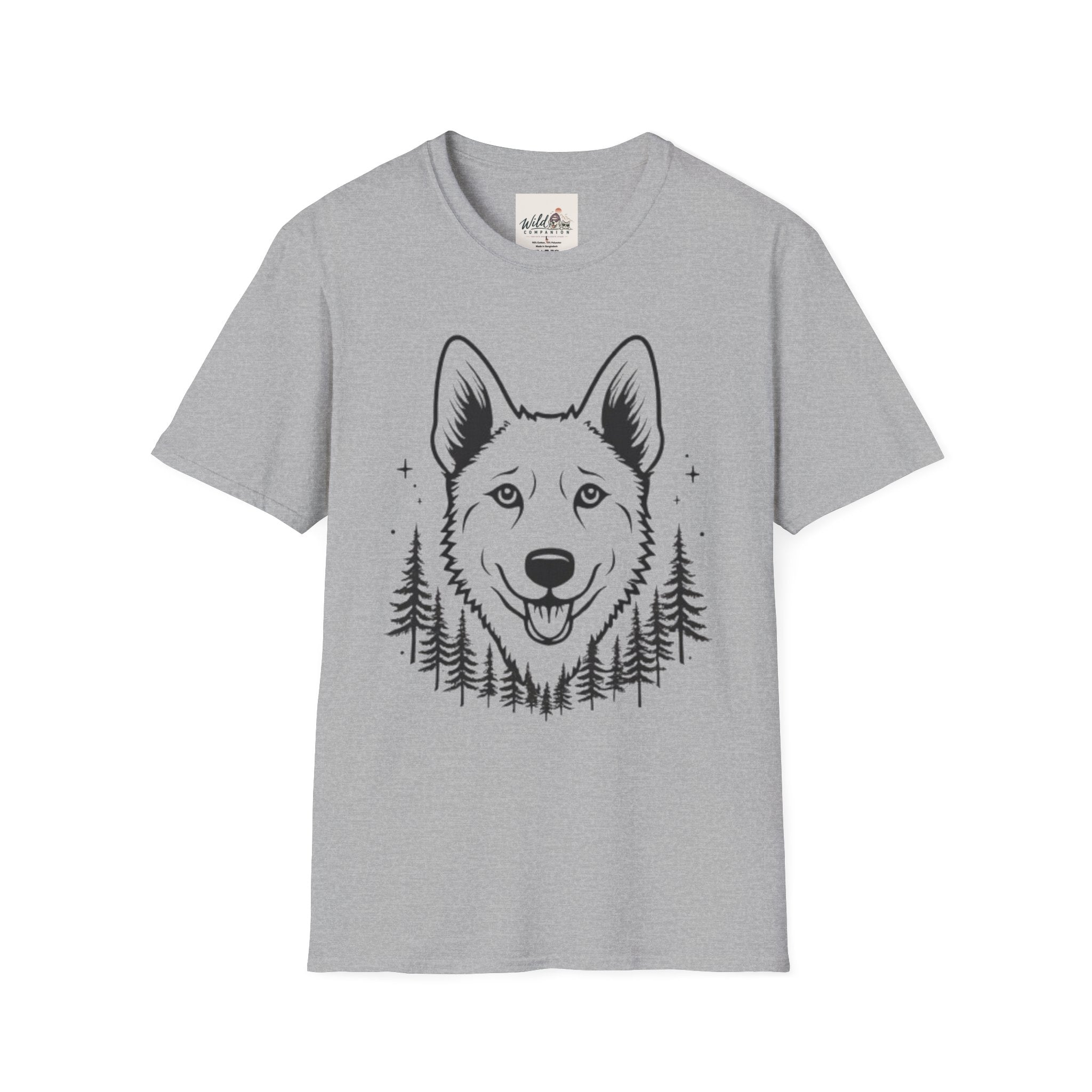 Line Art Dog Mountains 3 T-Shirt