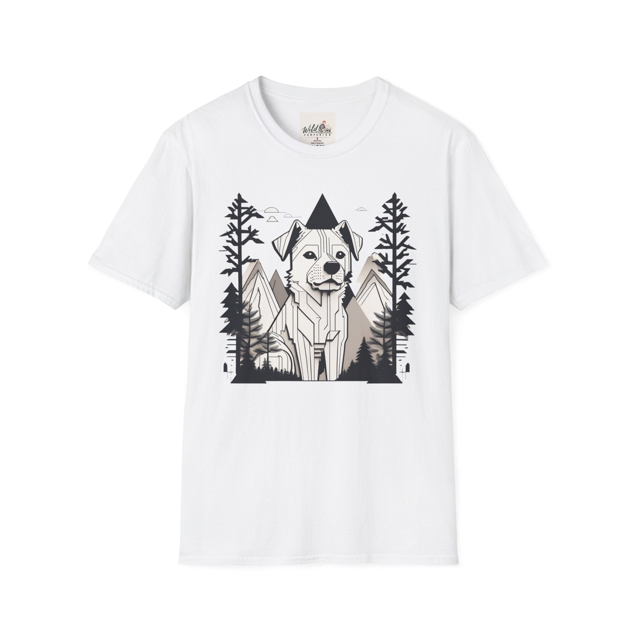 Line Art Dog Mountains 4 T-Shirt