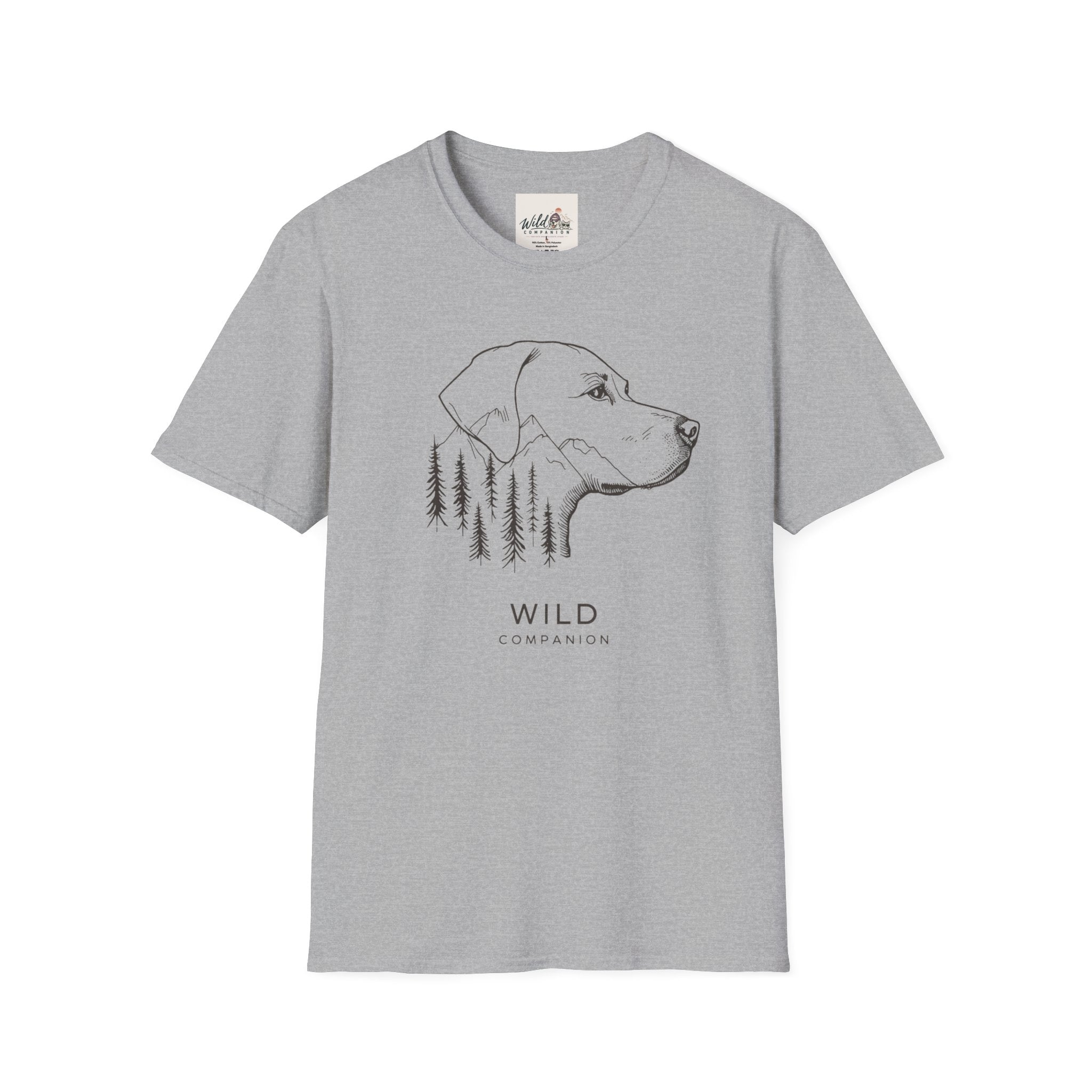 Line Art Dog Mountains 1 T-Shirt