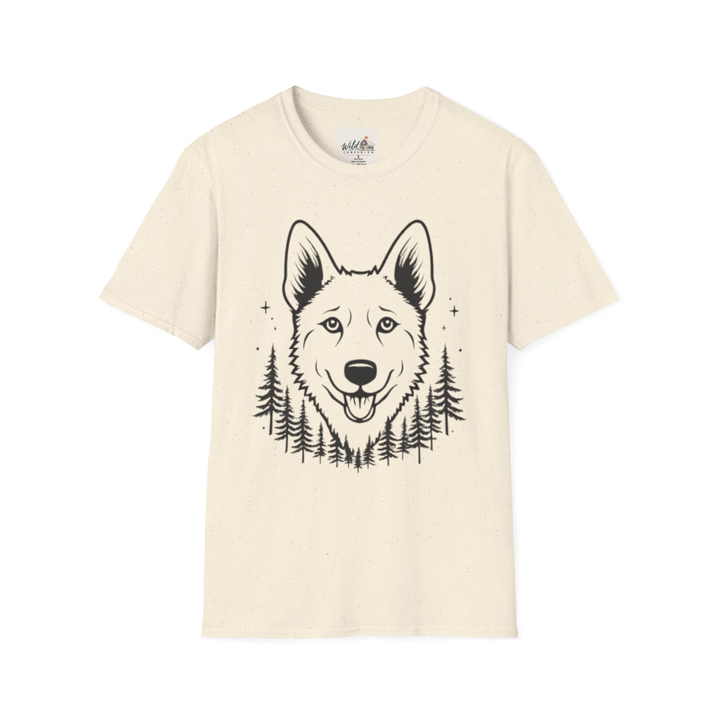Line Art Dog Mountains 3 T-Shirt
