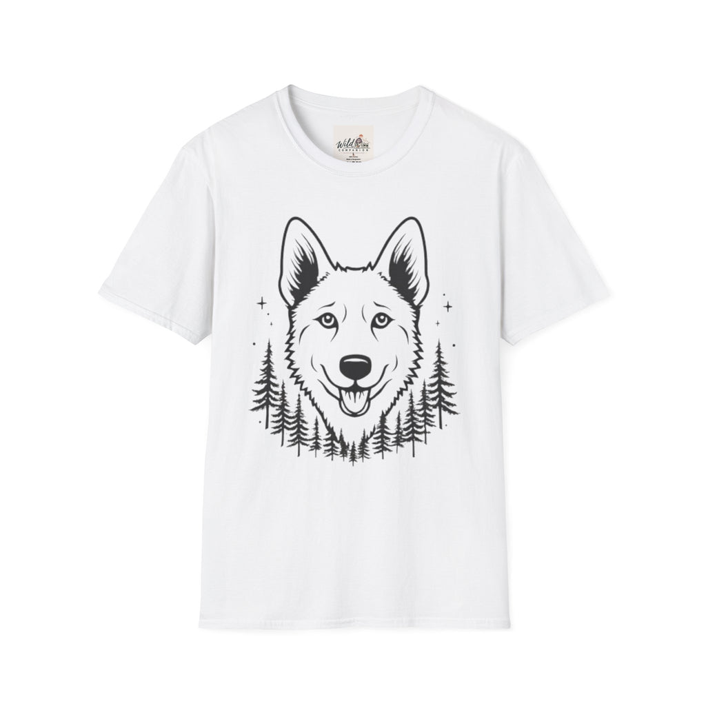 Line Art Dog Mountains 3 T-Shirt