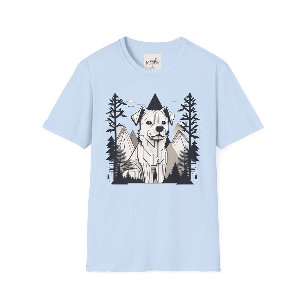 Line Art Dog Mountains 4 T-Shirt