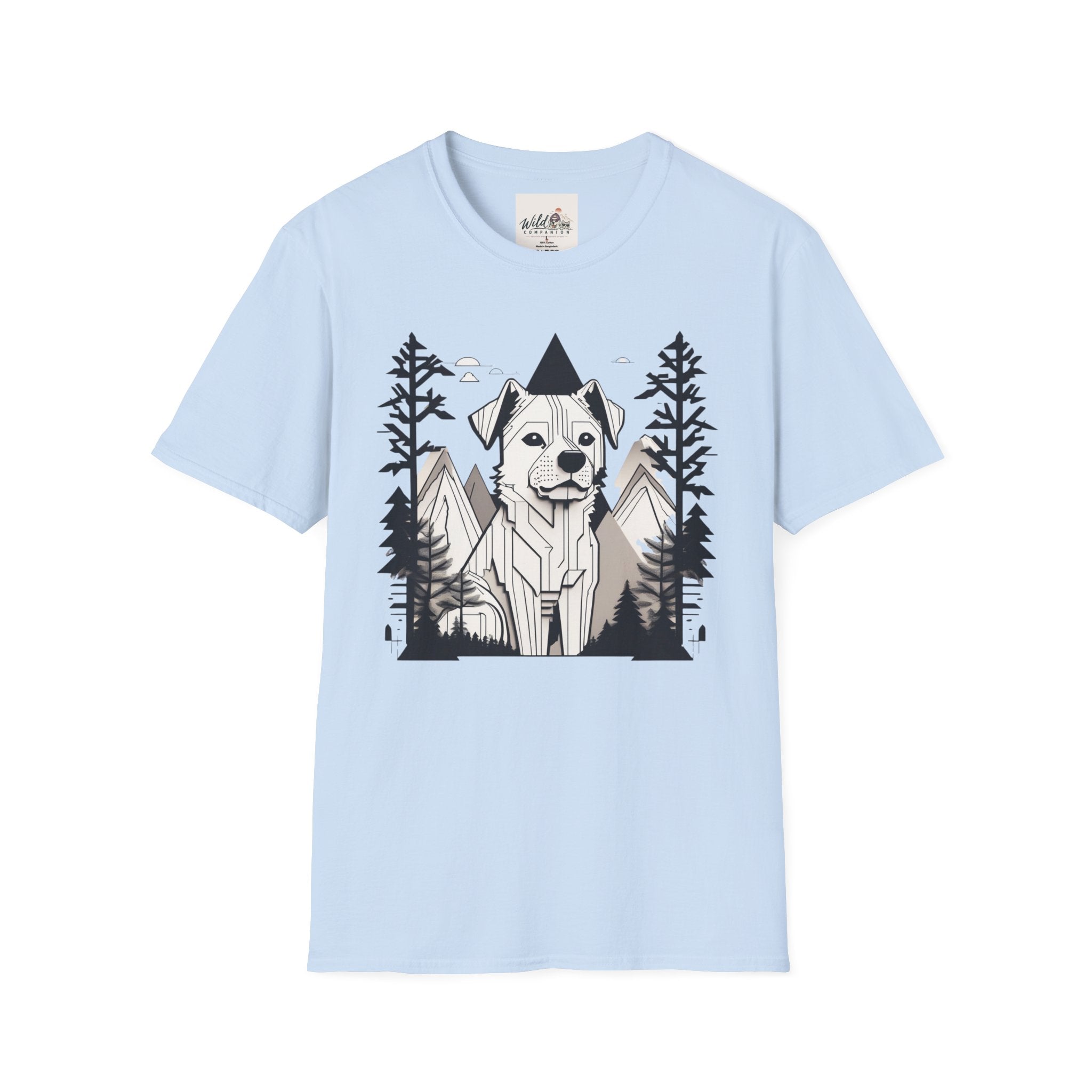 Line Art Dog Mountains 4 T-Shirt