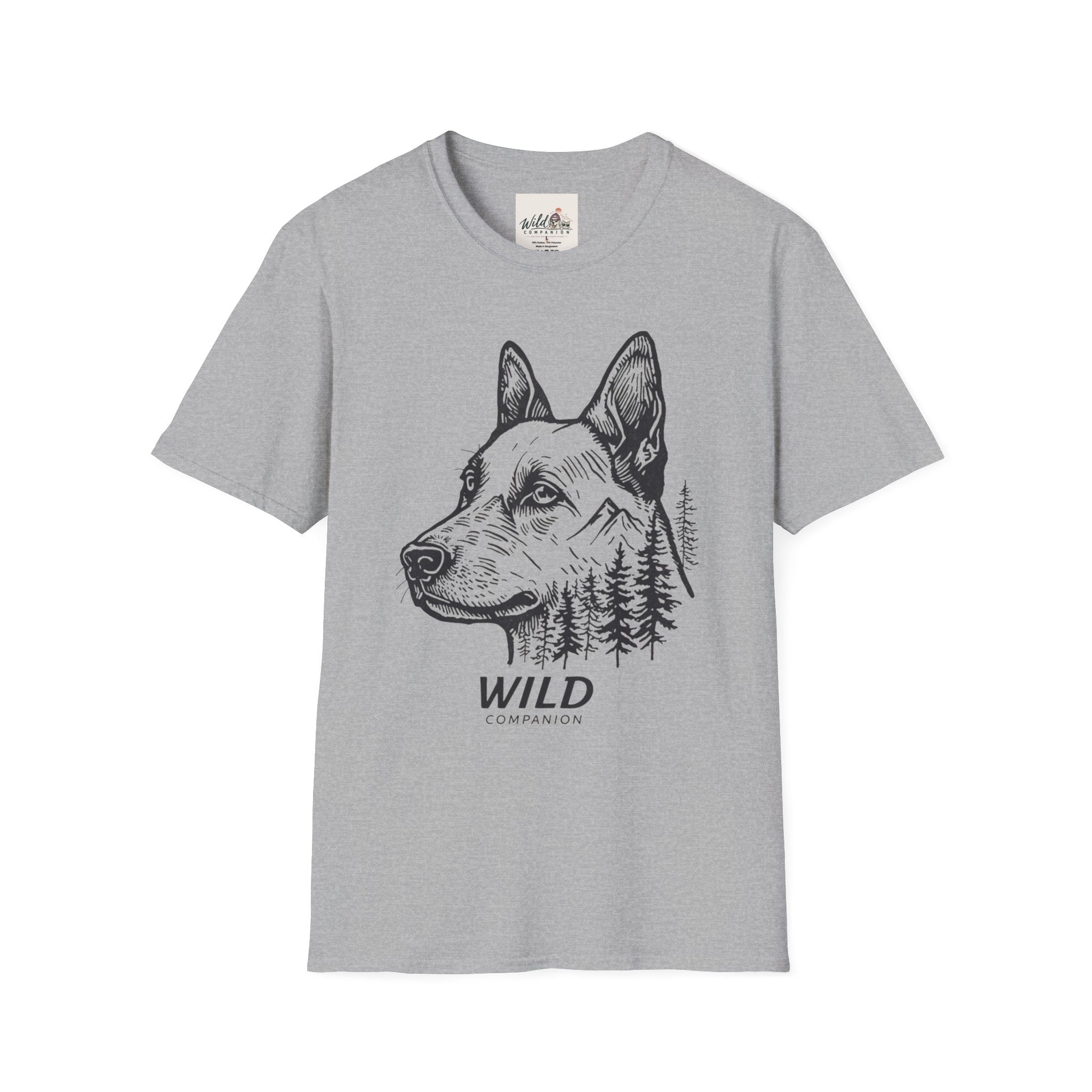 Line Art Dog Mountains 2 T-Shirt